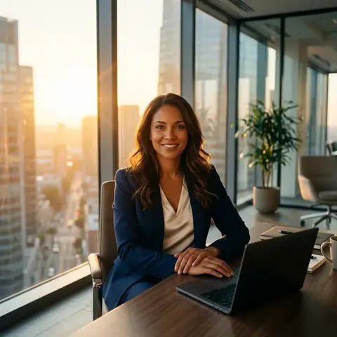 In her own corner office