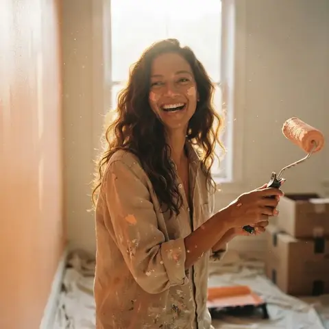 Painting the walls of a new home